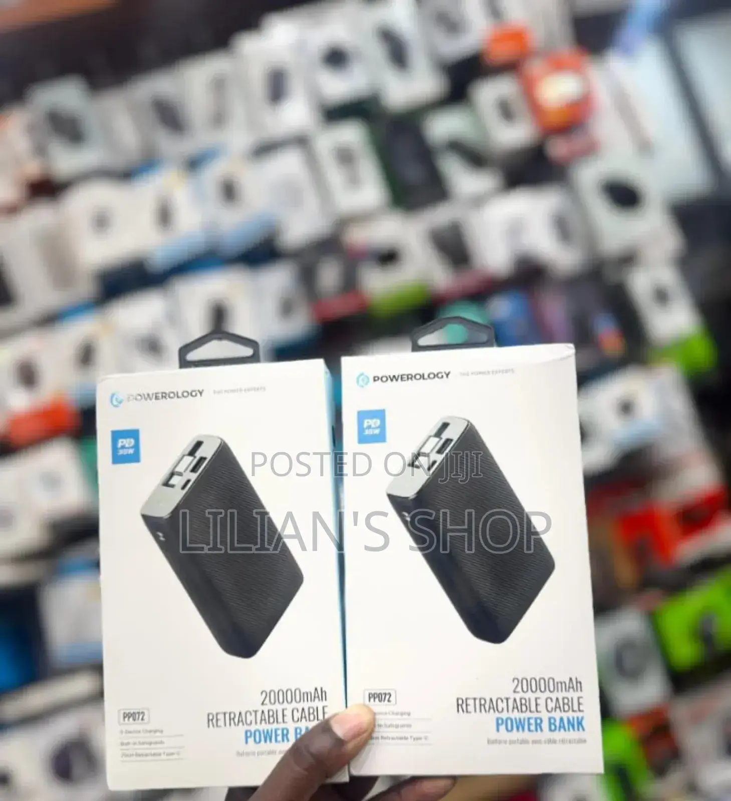 Powerology 20,000mah Rectractable Cable