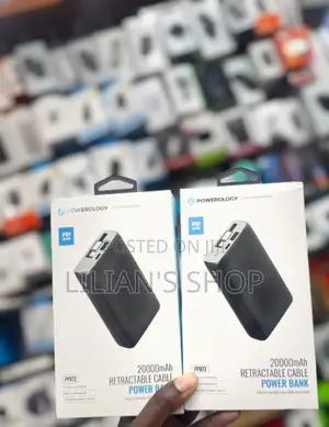 Powerology 20,000mah Rectractable Cable