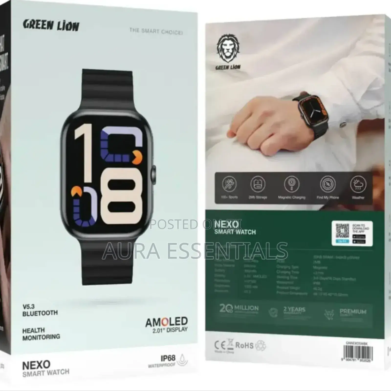 Green Lion Nexo Smart Watch - Black