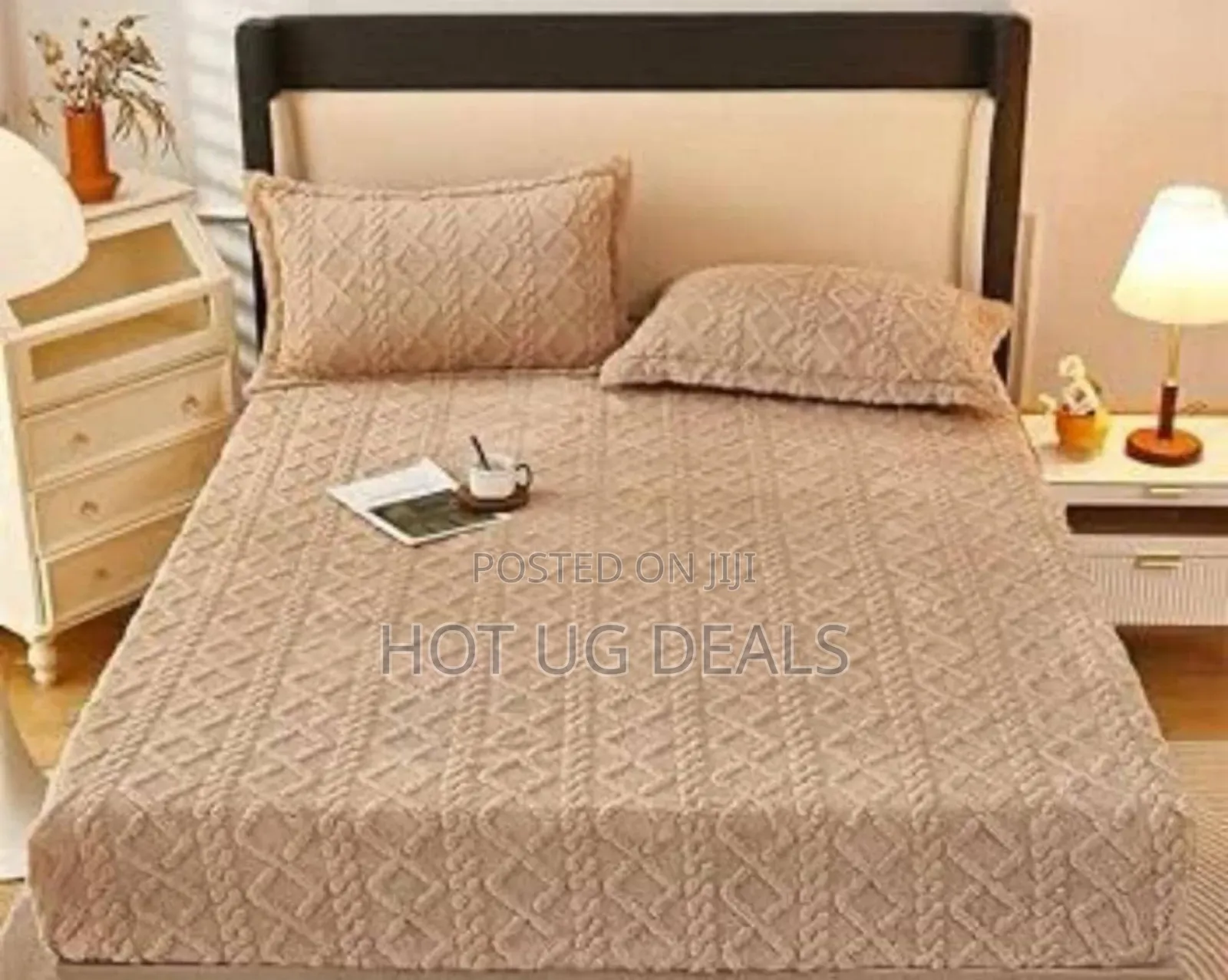 6x6 Mattress Cover With 2 Pillow Cases. - Coffee Brown