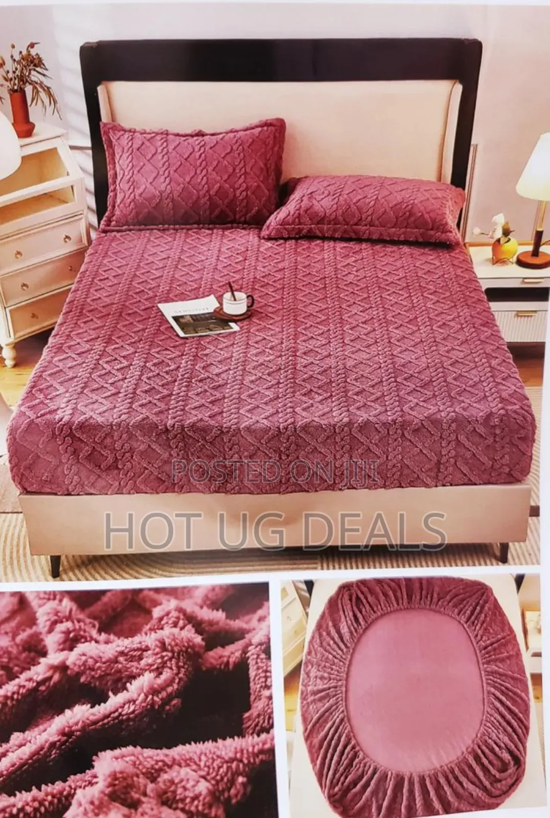 6x6 Stretcher Mattress Cover With 2 Pillow Cases. - Pink