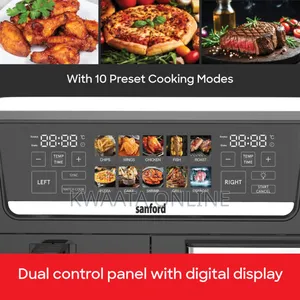 14l Sanford 2-in-1 Air Fryer Oven, 10 Presets Dual Led Touch Control