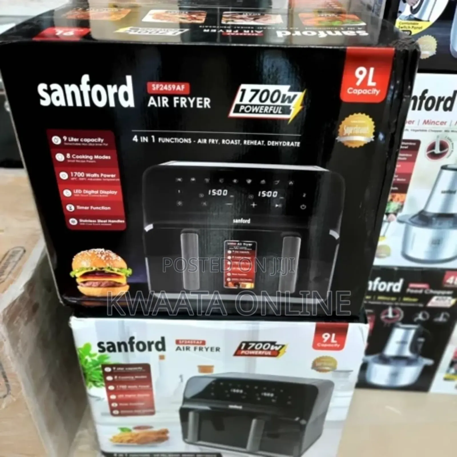 14l Sanford 2-in-1 Air Fryer Oven, 10 Presets Dual Led Touch Control