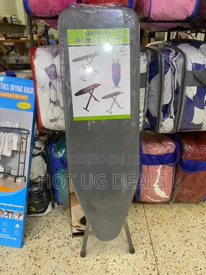 Large Foldable Ironing Board With Metallic Frame-black/Grey