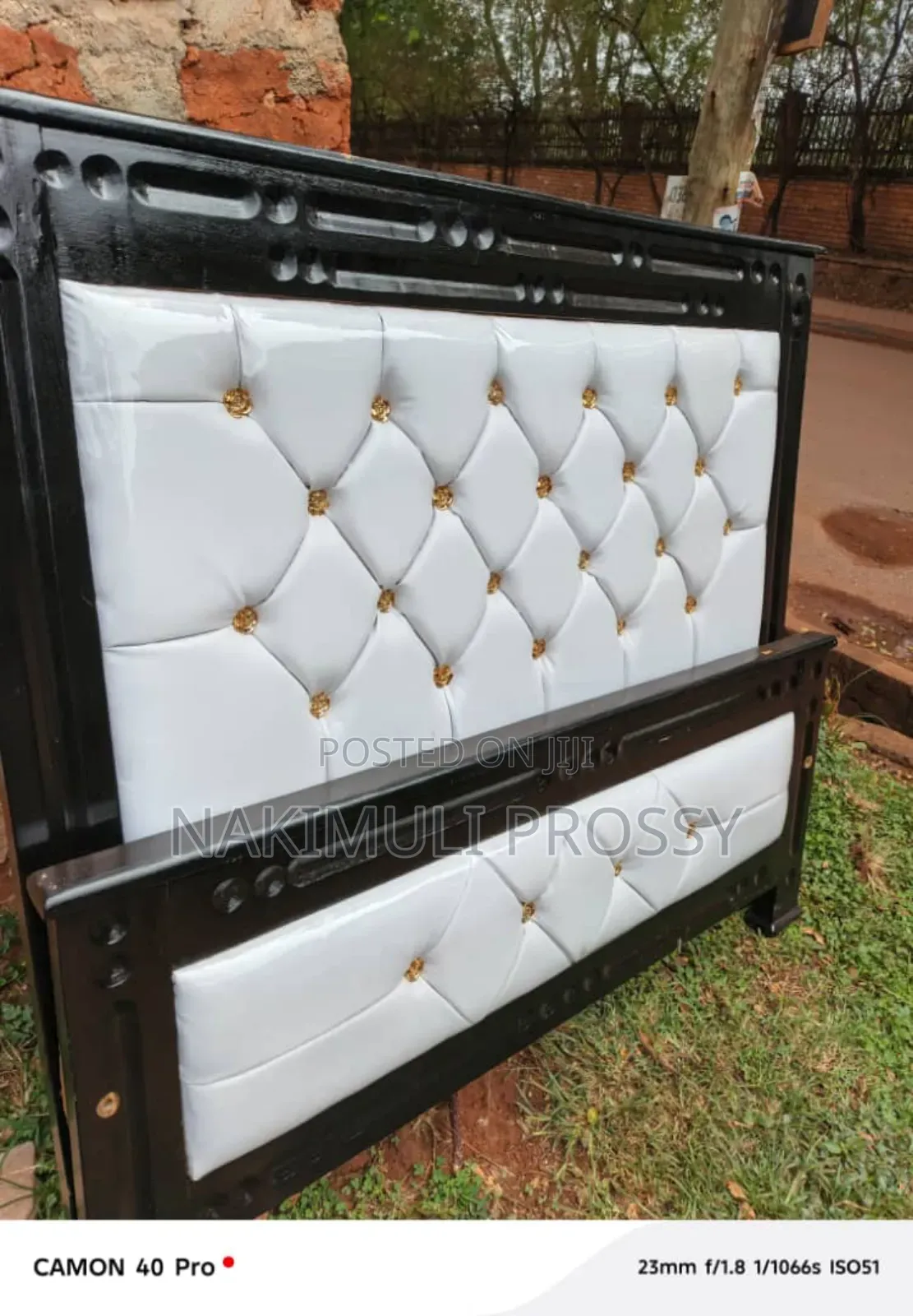 Four by Six Fabric White Leather