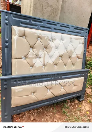 Four by Six Fabric Bed New Cream and Black