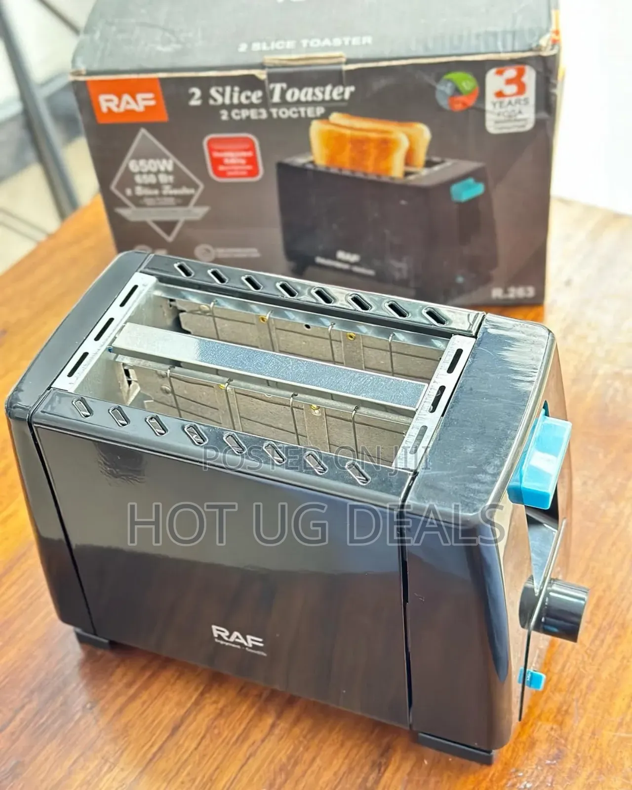 Raf 2 Piece Bread Toaster - Black