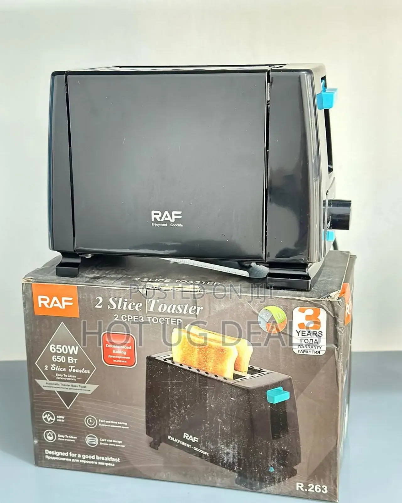 Raf 2 Piece Bread Toaster - Black