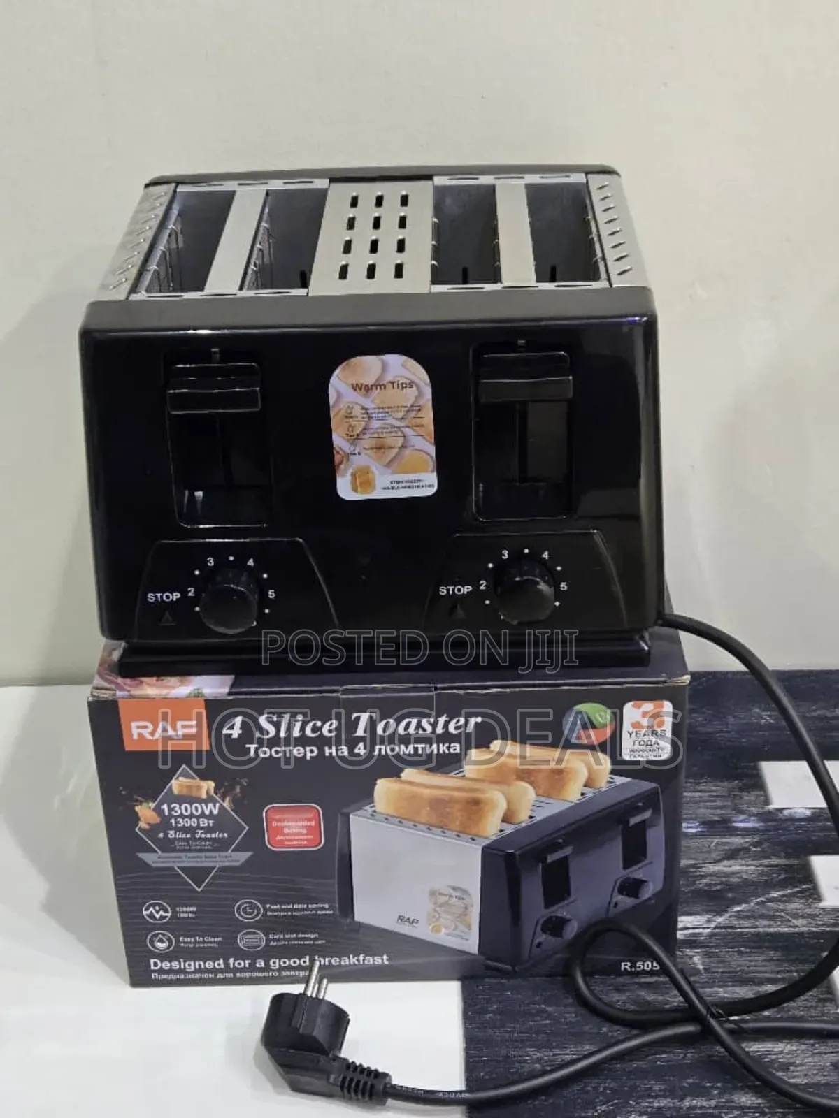 Raf 4 Slice Electric Bread Toaster 1300w Toaster