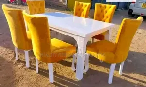 6 Seater Mustard Yellow  Dining Table