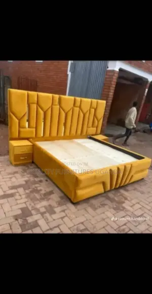 Mustard Yellow  Golden Pazzlled Bed