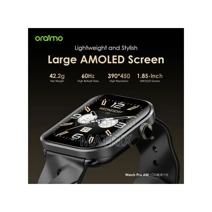 Oraimo Watch Pro Am 1.85′′ Amoled Ip68 Full Touch Screen Smart Watch