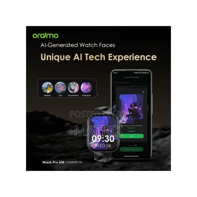 Oraimo Watch Pro Am 1.85′′ Amoled Ip68 Full Touch Screen Smart Watch