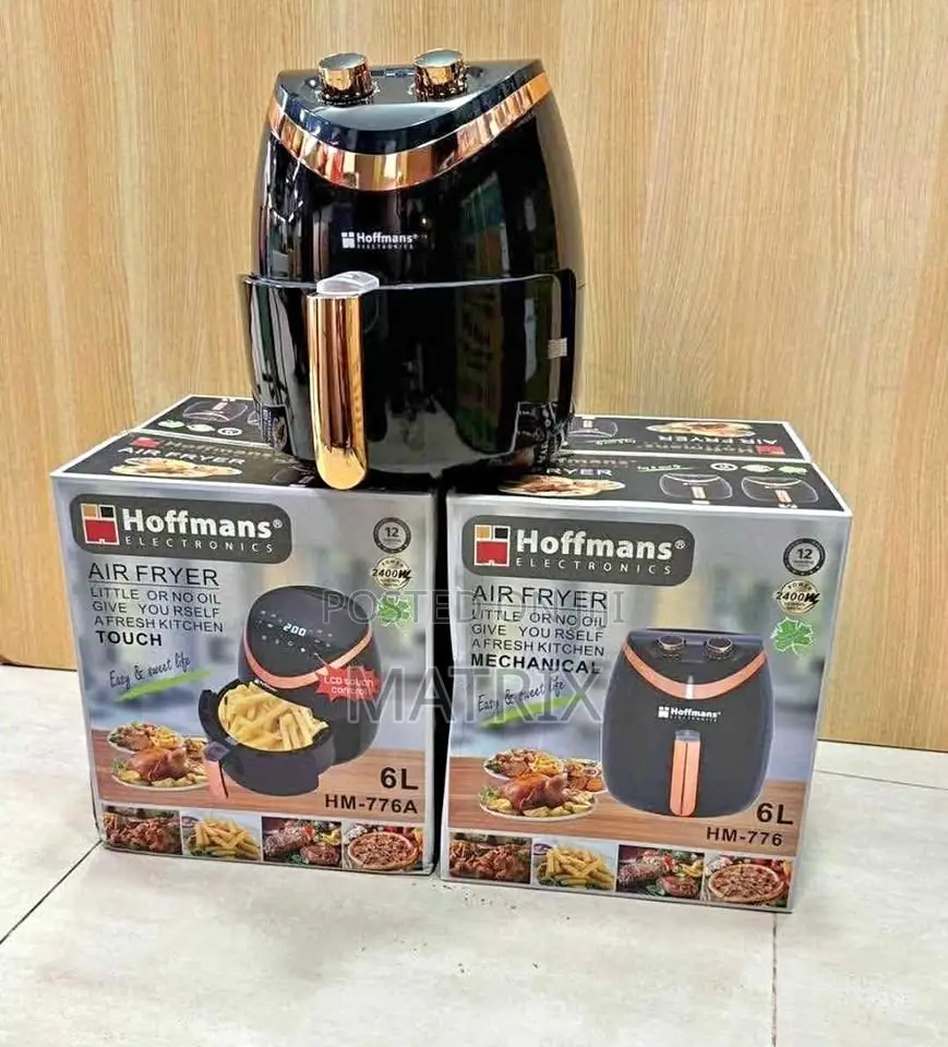 Hoffmans Mechanical 6l / 6 Liters Airfryer/ Air Fryer - Black