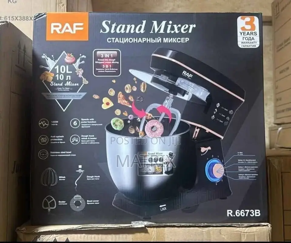 Raf 10 Litres / 10l Electric Stand / Hand Mixer Tilt-Head Food