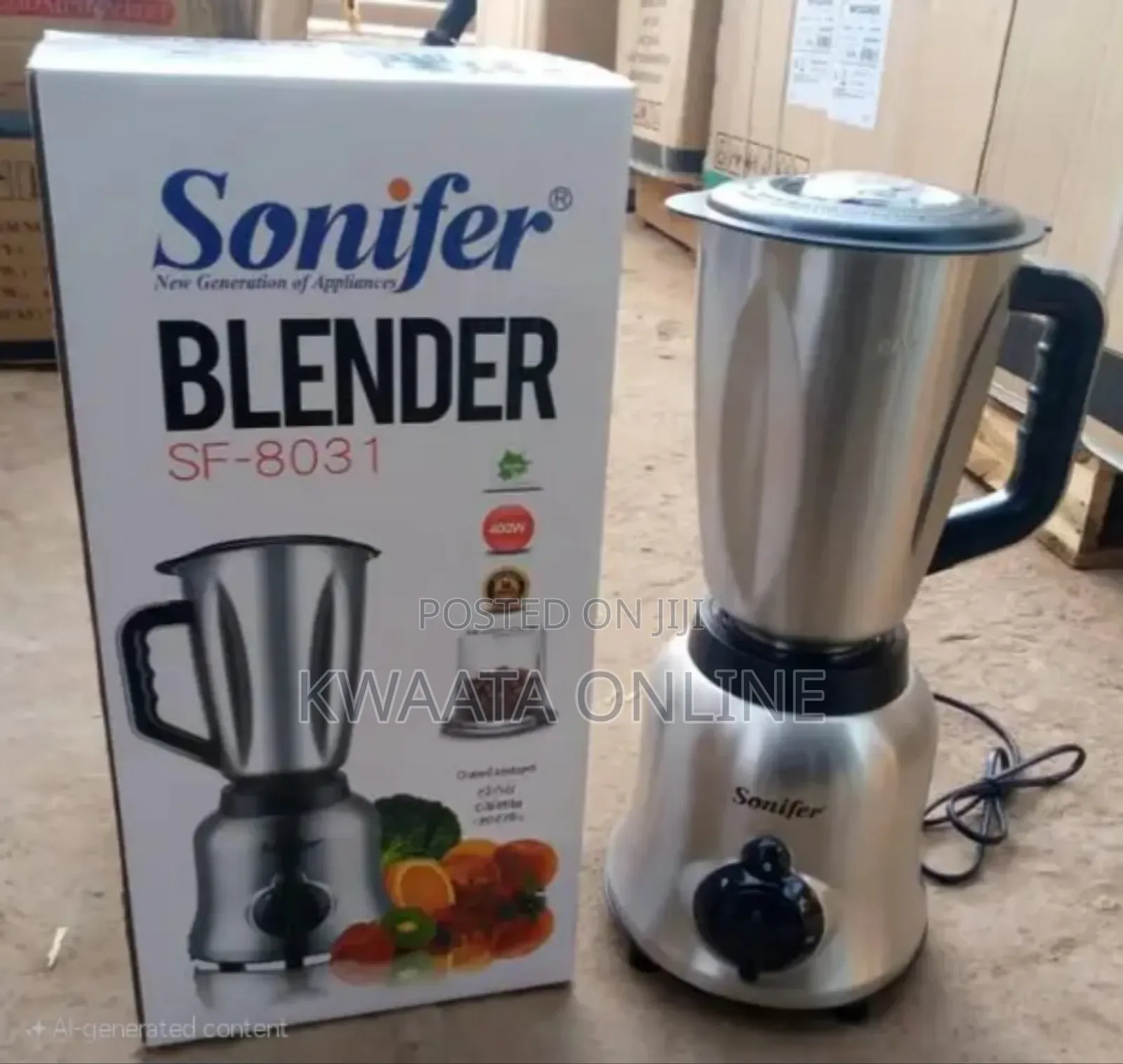 1.5l Sonifer Sf-8031 Blender 2 in 1 With Grinder, Stainless Steel
