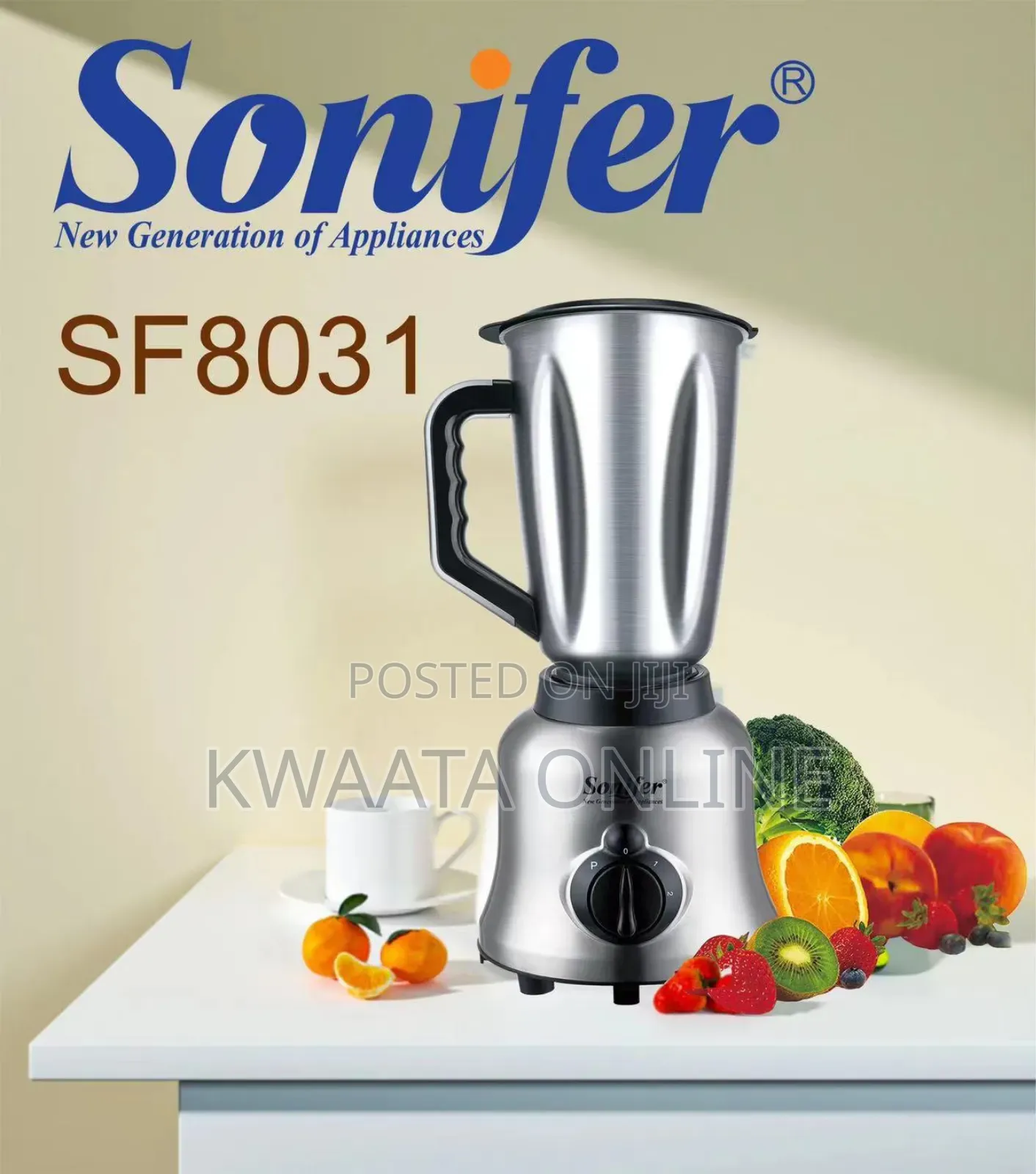 1.5l Sonifer Sf-8031 Blender 2 in 1 With Grinder, Stainless Steel