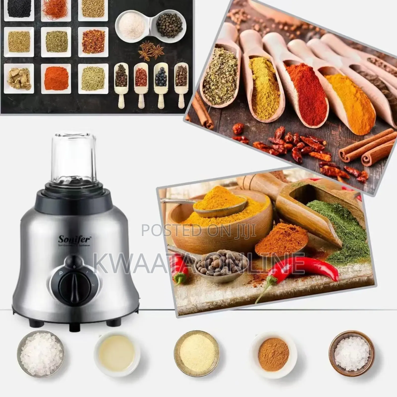 1.5l Sonifer Sf-8031 Blender 2 in 1 With Grinder, Stainless Steel