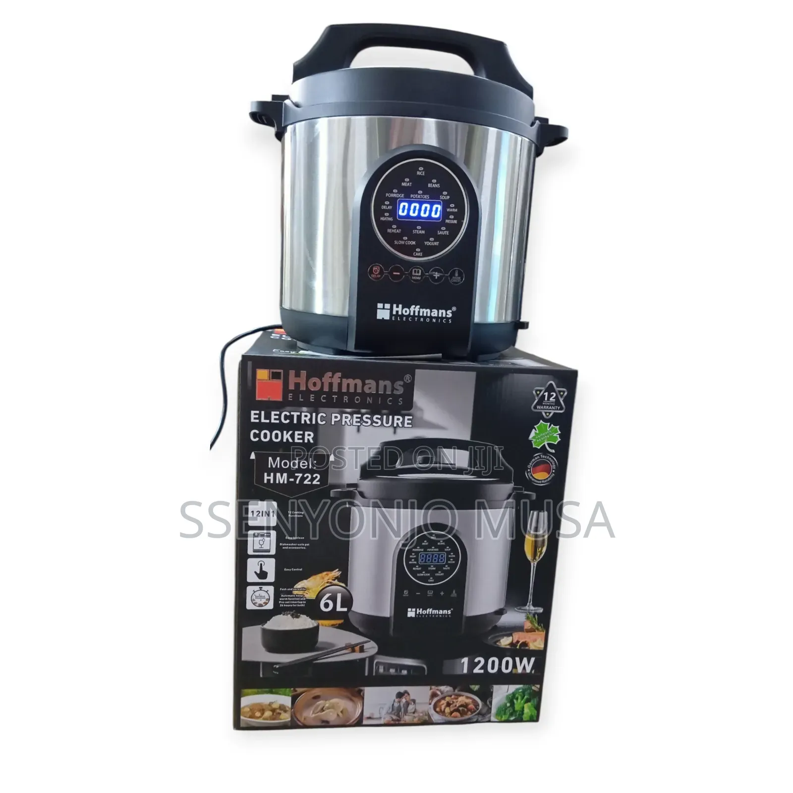 Hoffmans 6l Electric Pressure Cooker Hm-722 - 1200w Power