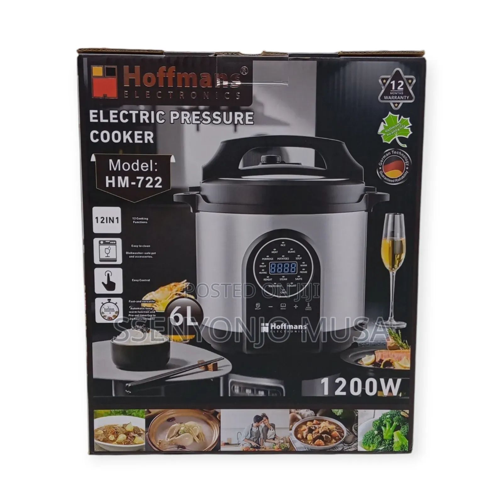 Hoffmans 6l Electric Pressure Cooker Hm-722 - 1200w Power