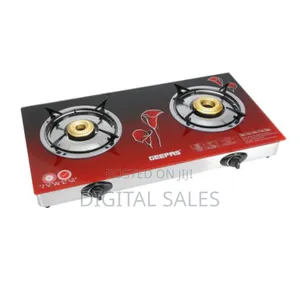 Geepas Gk5602 Tempered Glass Double Gas Stove