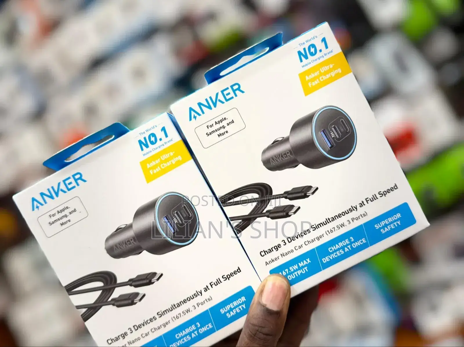 Anker Usb-C 167.5w Fast Car Charger, for Macbook Pro