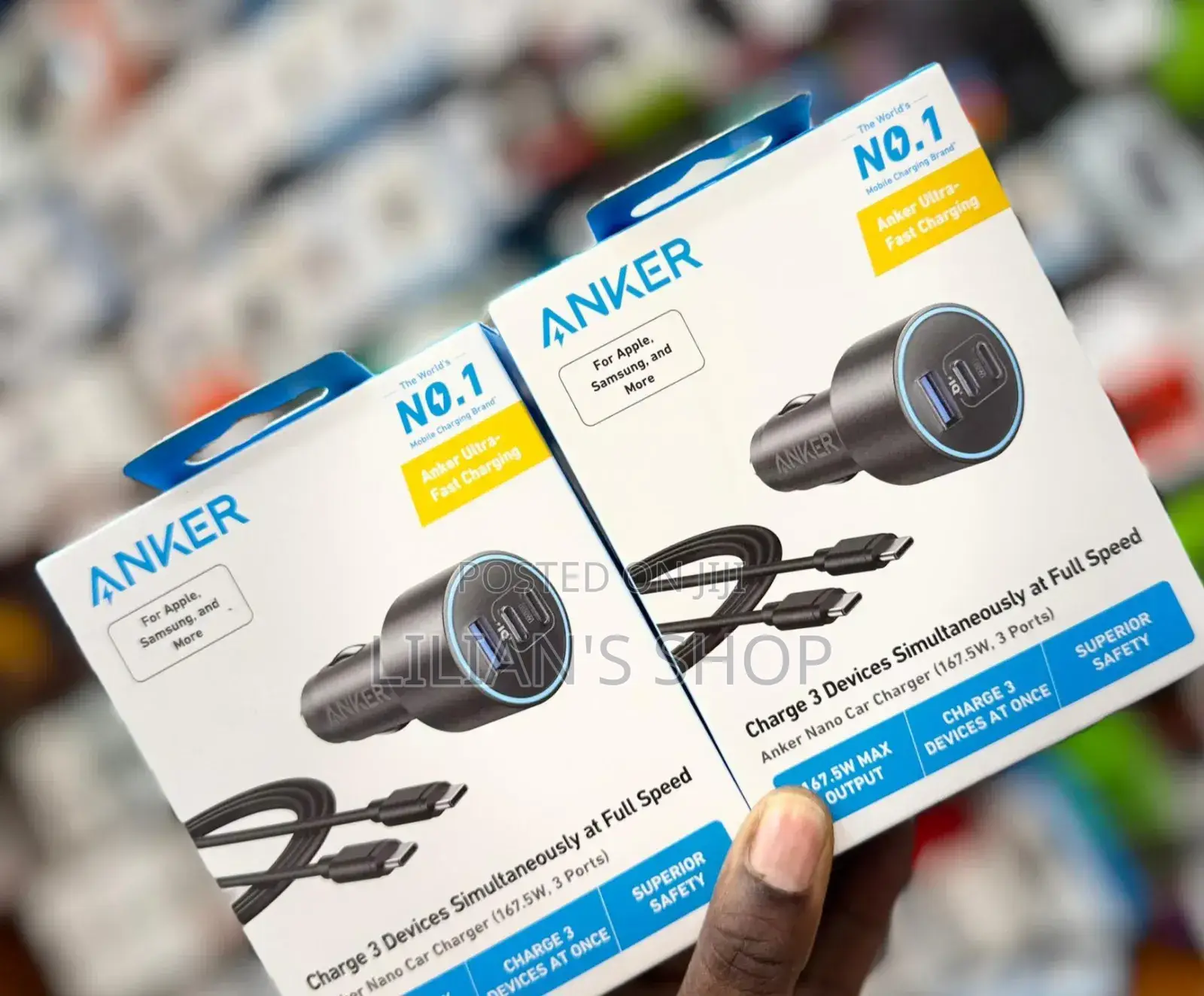 Anker Usb-C 167.5w Fast Car Charger, for Macbook Pro