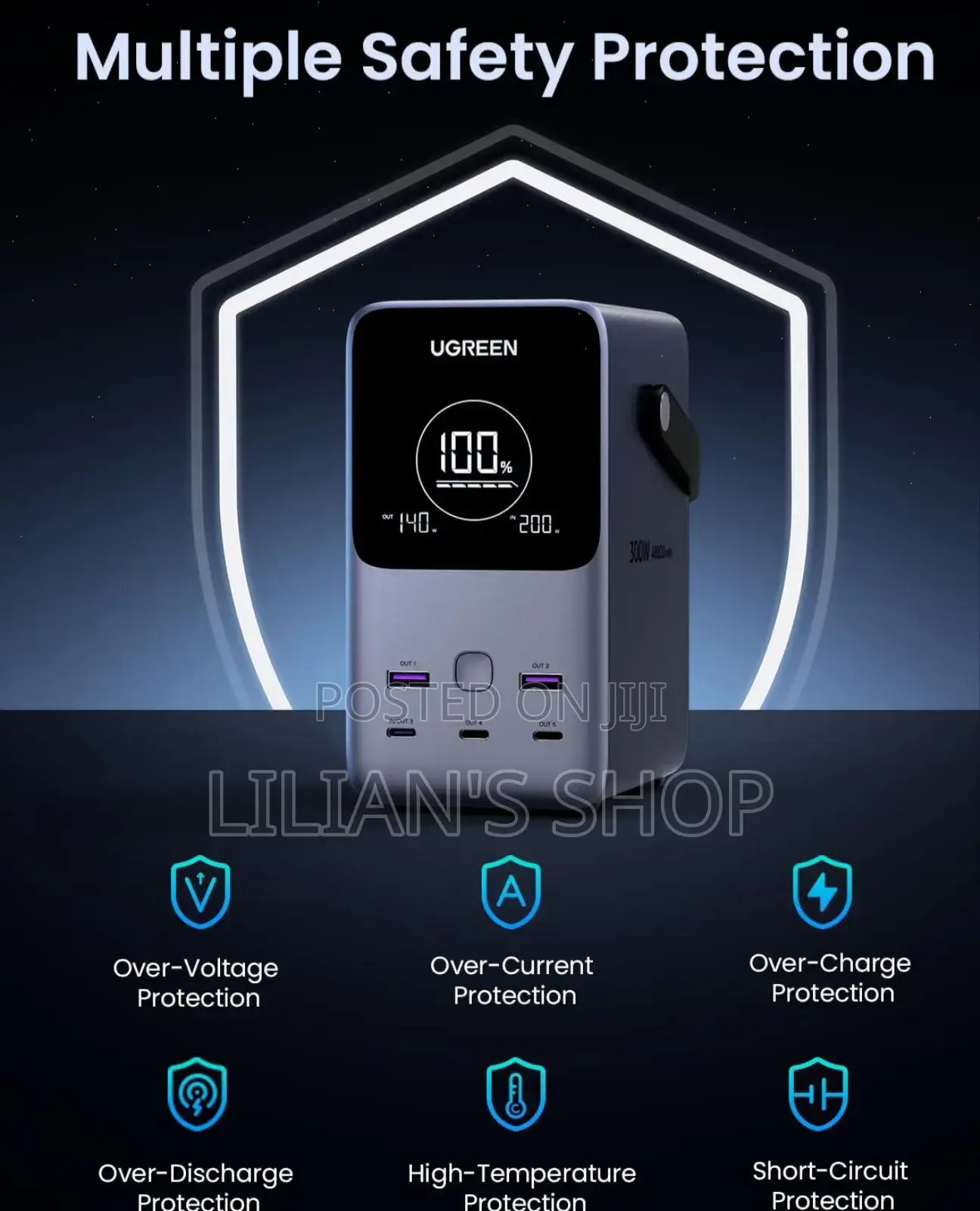 Ugreen 300w 48000mah Power Bank With Smart Digital Display