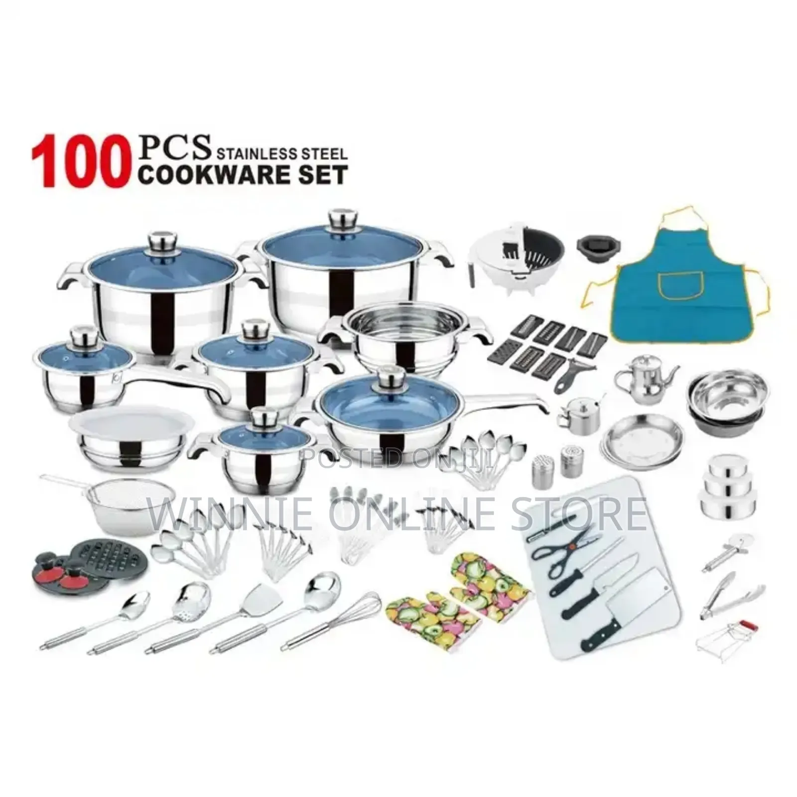 Ibos 100 PCS Stainless Steel Cookware Set