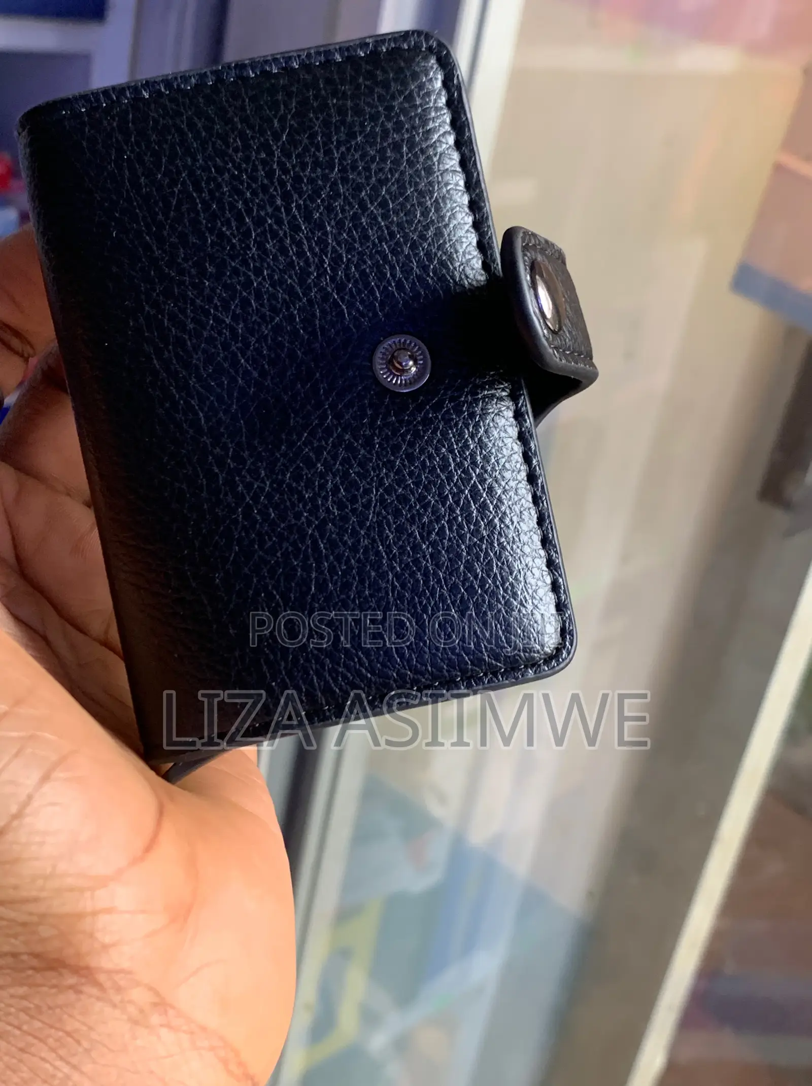 Compact Leather Cardholder or Wallet With a Snap Closure
