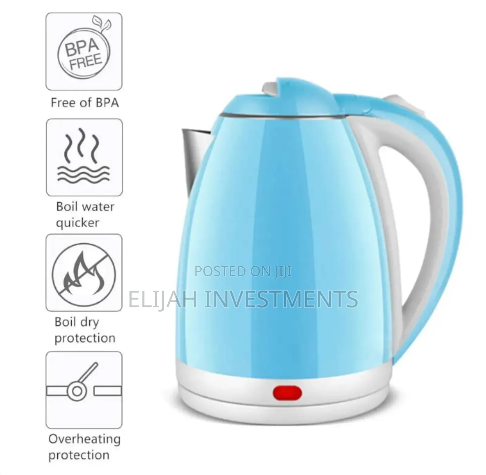 Electric Kettle Assorted Colour 2 LTR 1500 W (Blue)