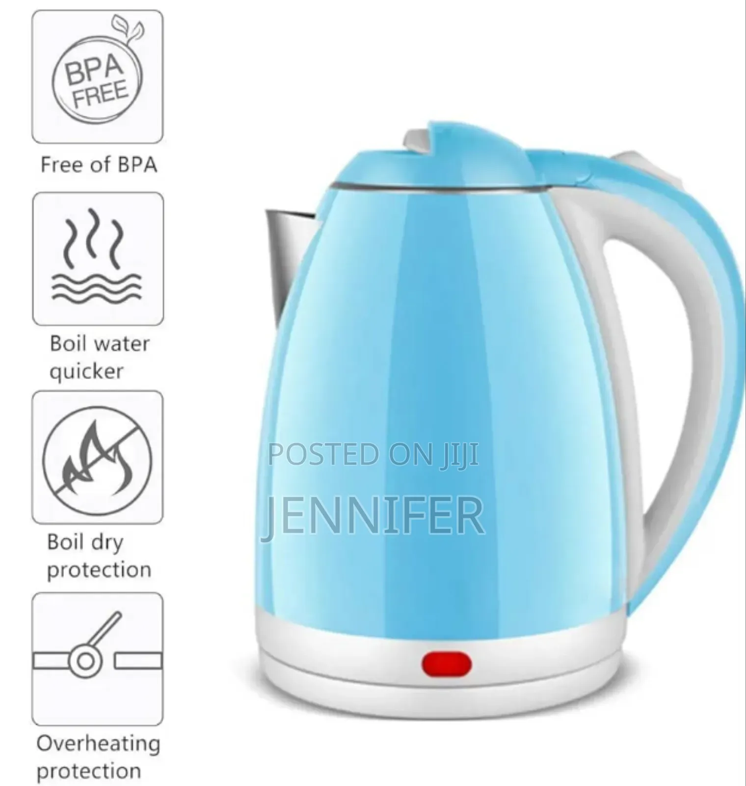 Electric Kettle Assorted Colour 2 LTR 1500 W (Blue)