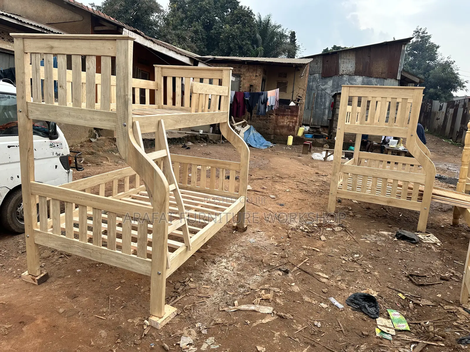 Kids Double Decker Bed in Hardwood