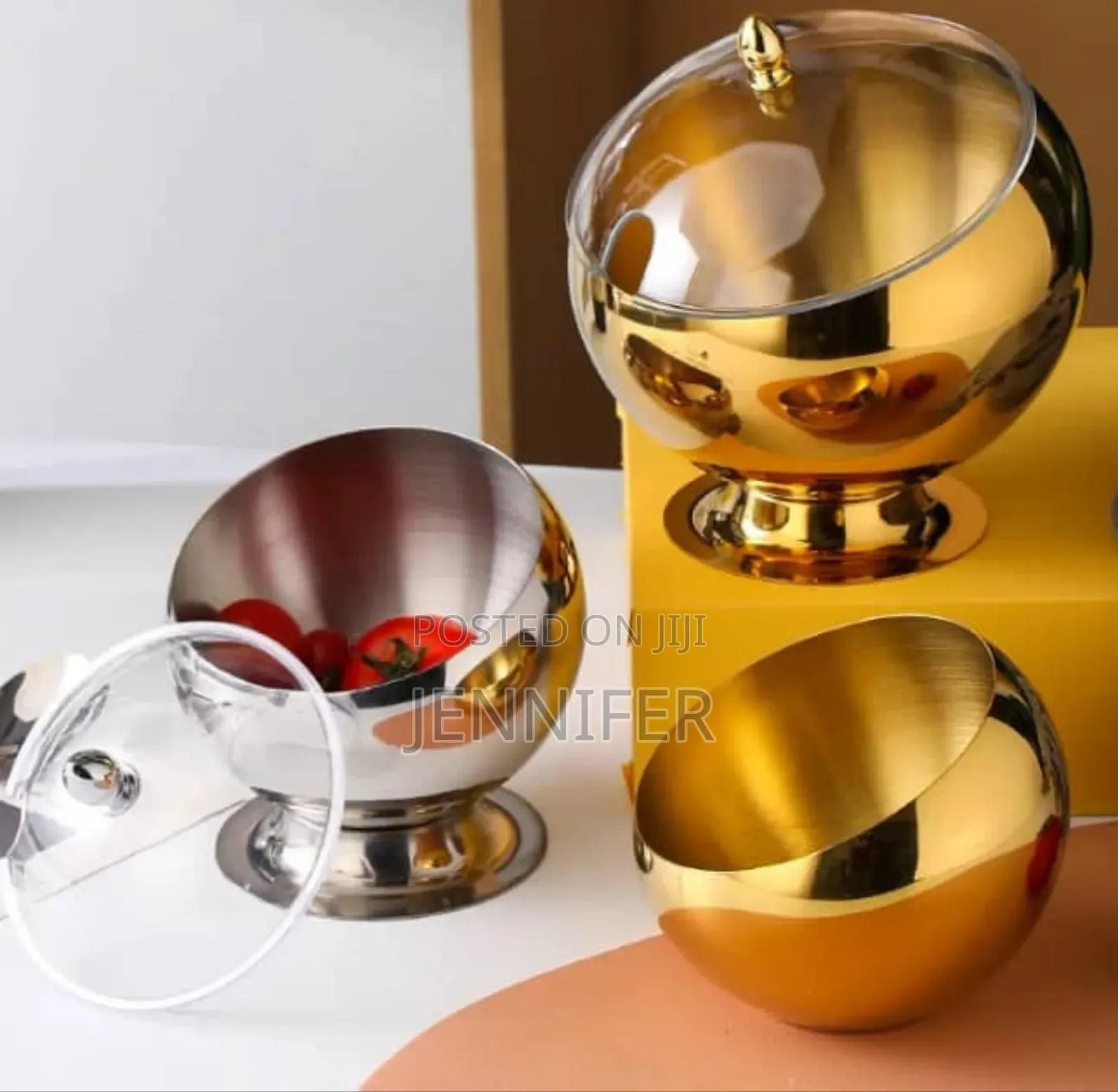 Stainless Steel Slant Sauce Bowl With Lid