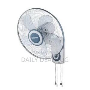 Geepas Gf9483 Wall Fan -3 Speed Settings With 2 Pull String Cords