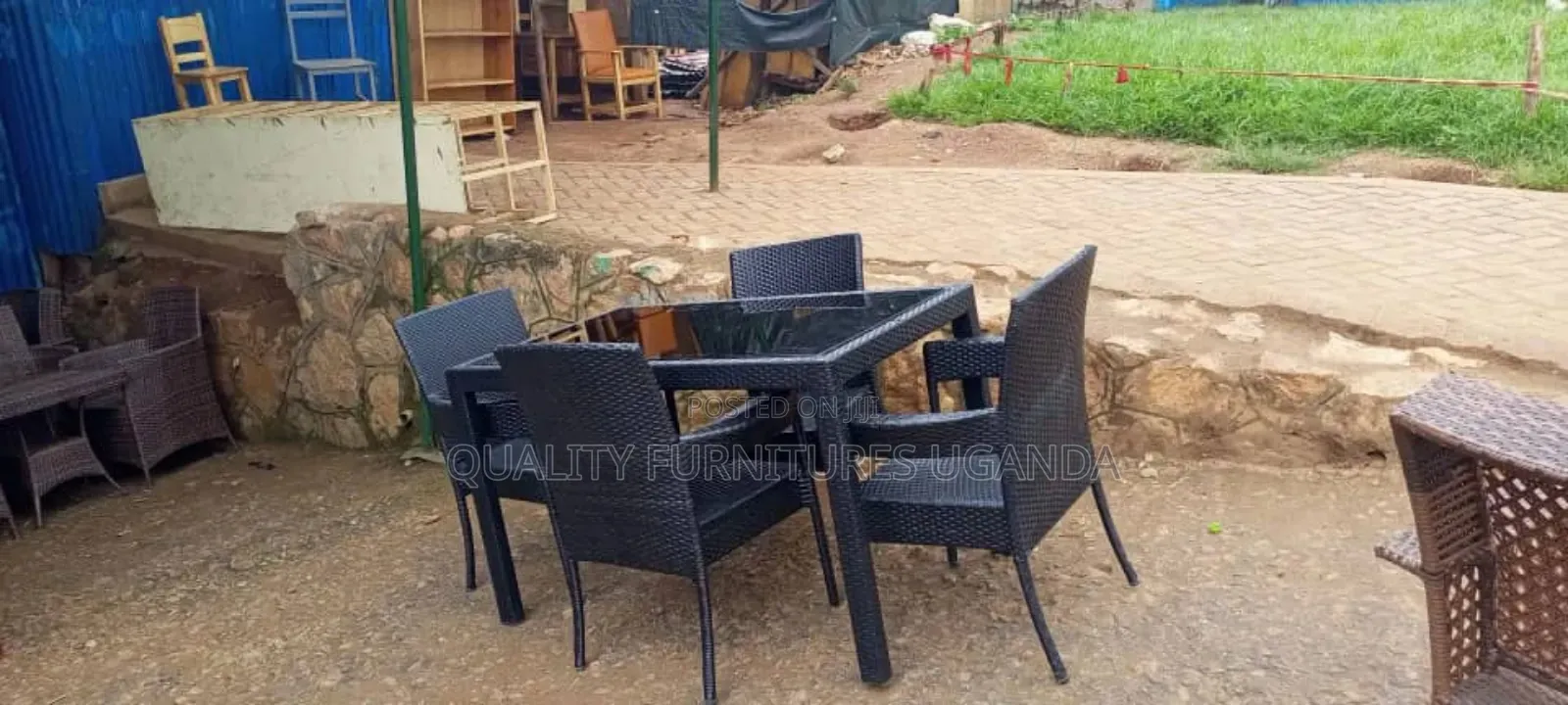 Tinted Glass Rattan Dining Table