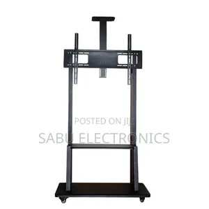 Heavy Duty Adjustable Mobile Tv Stand Trolley for 32–100 Inch Screens
