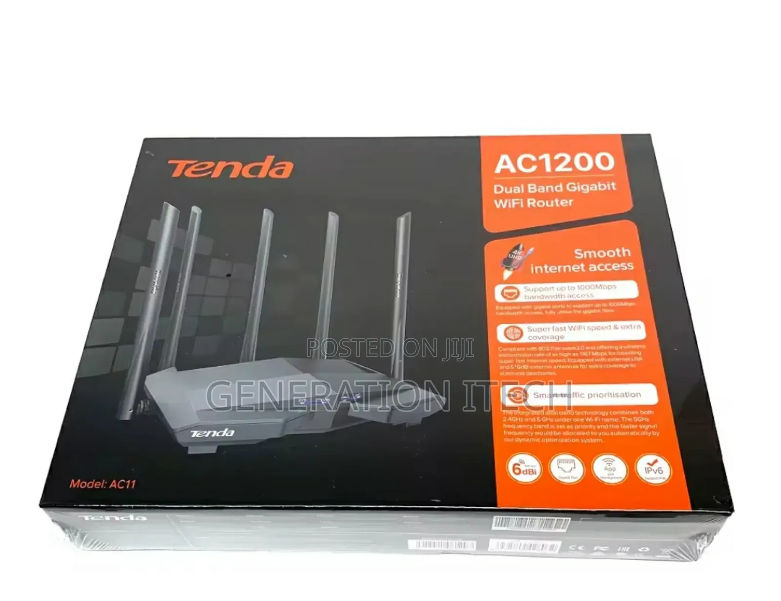 Tenda Gigabit Router - Ac 1200mbps Dual Band 2.4ghz/5g Wifi