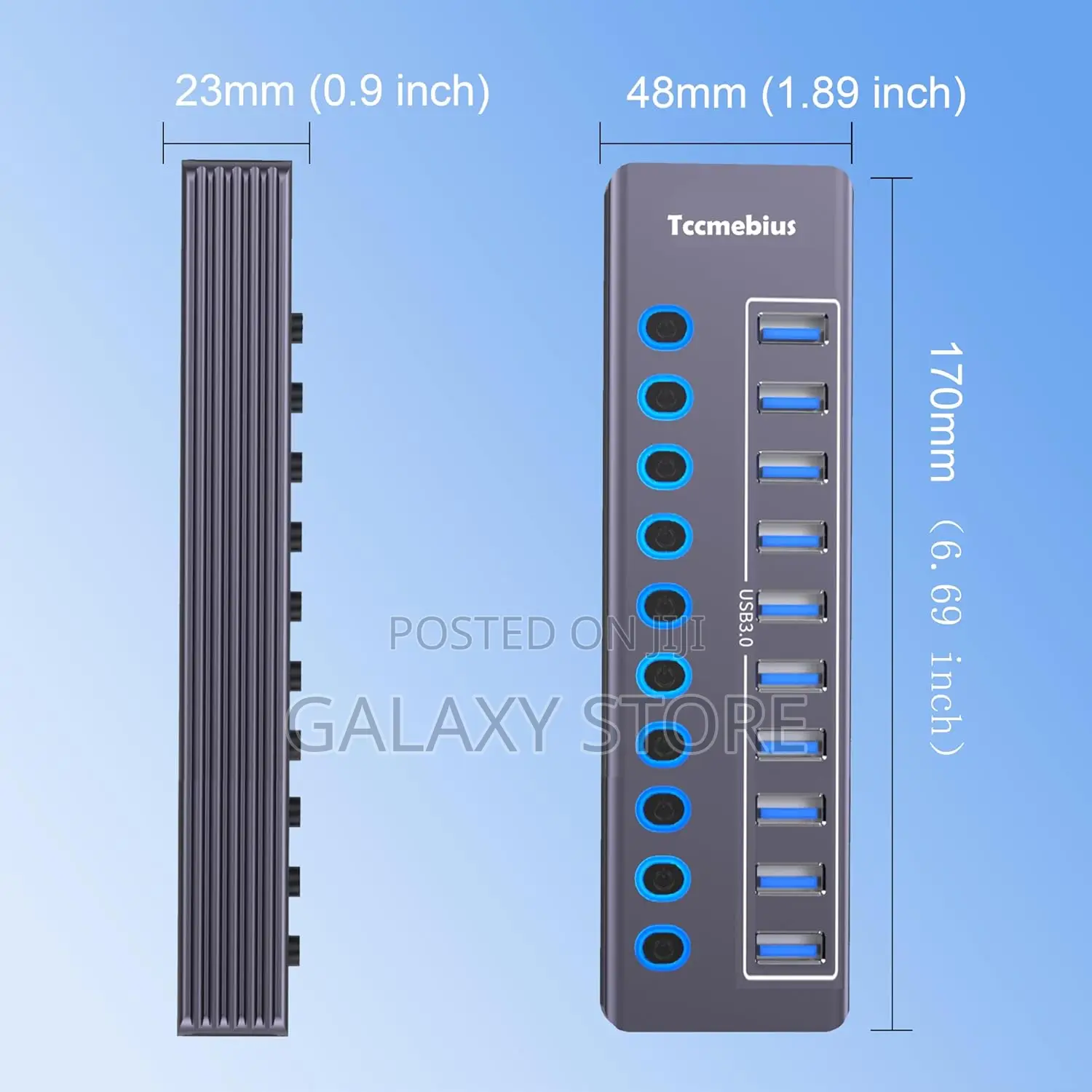 10 Ports Usb 3.0 Hub for 5gbps Data Transfer