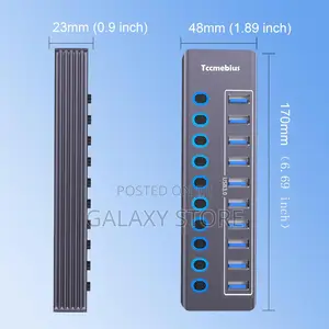 10 Ports Usb 3.0 Hub for 5gbps Data Transfer