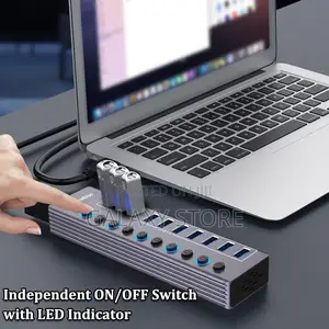 10 Ports Usb 3.0 Hub for 5gbps Data Transfer
