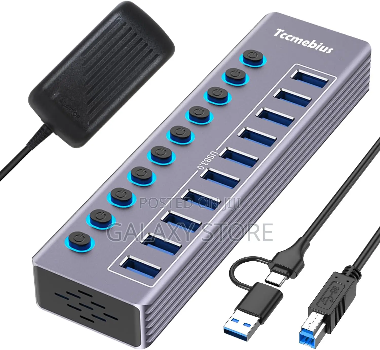 10 Ports Usb 3.0 Hub for 5gbps Data Transfer