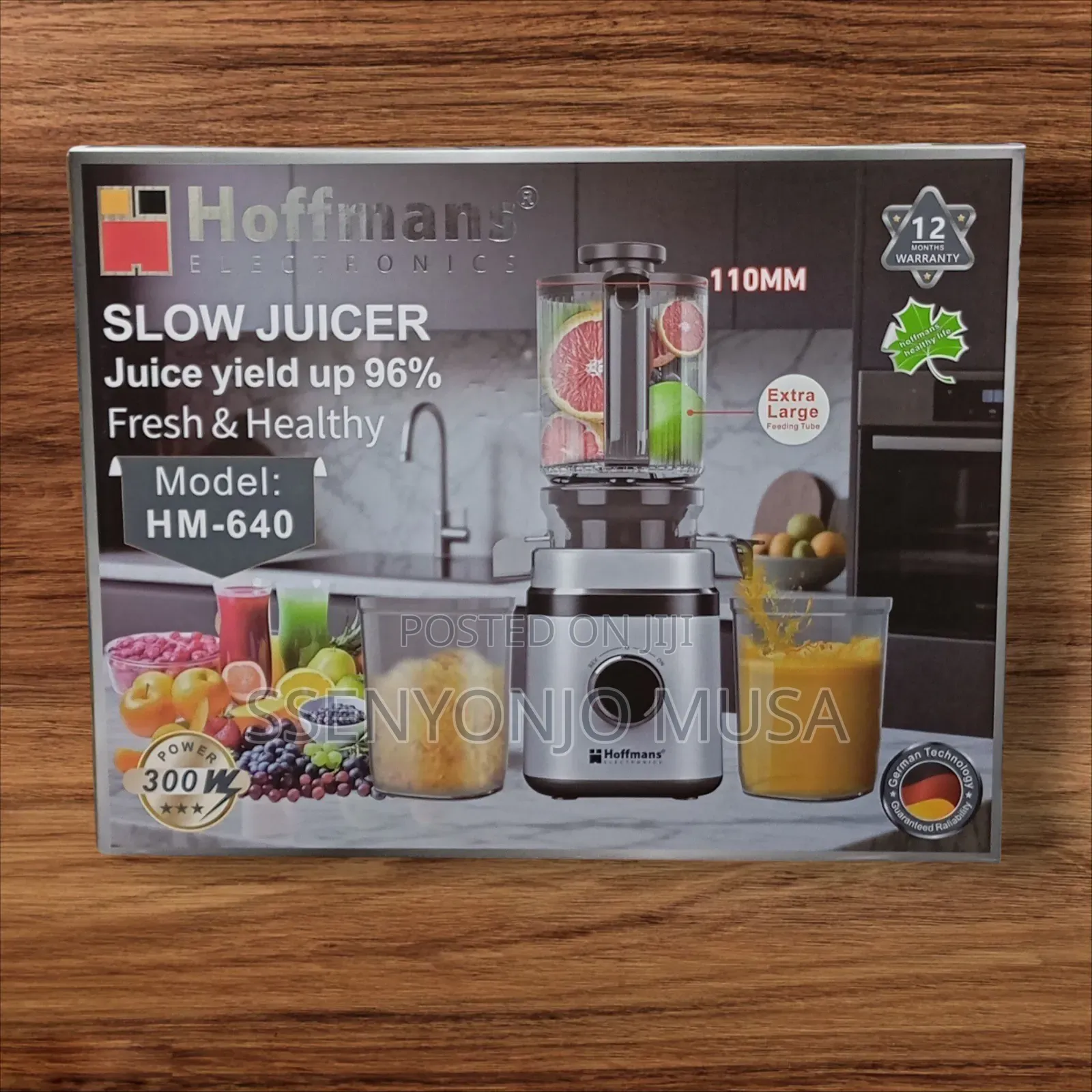Hoffmans Hm-640 Slow Juicer - 96% Juice Yield 300w Power