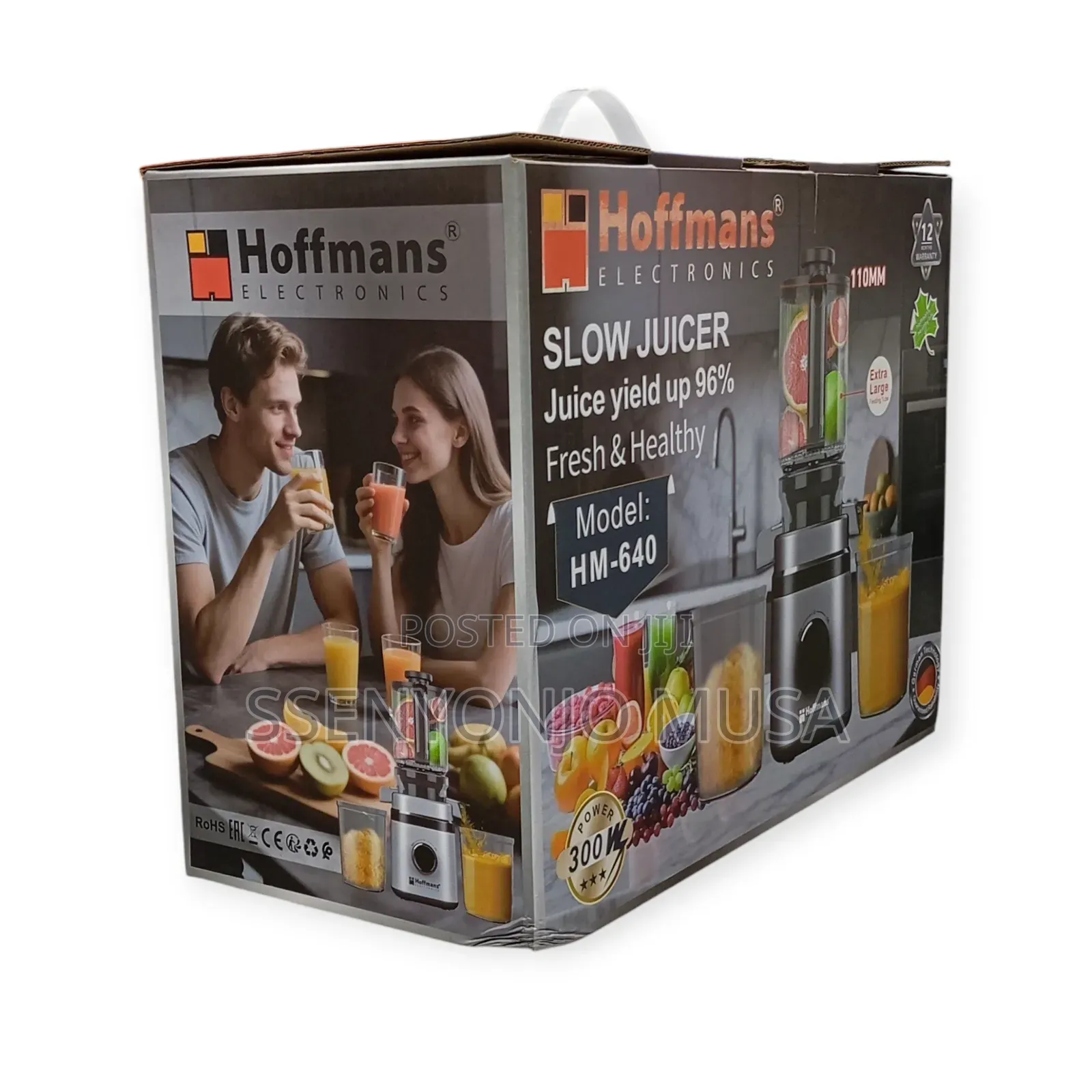 Hoffmans Hm-640 Slow Juicer - 96% Juice Yield 300w Power