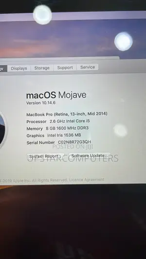 Laptop Apple MacBook Pro 2014 8GB Intel Core I5 SSHD+SSD 256GB