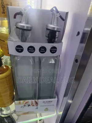 Flanek Brand Glass Oil and Vinegar Dispenser Set of 2