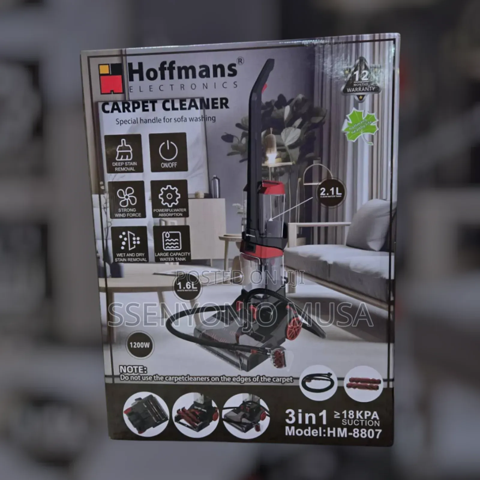 Hoffmans Carpet Cleaner Hm-8807 - Deep Stain Removal