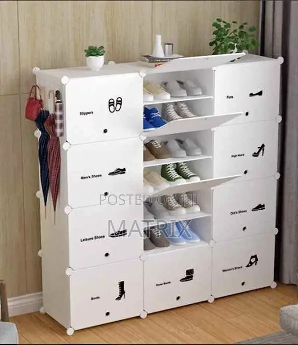 3 Column Portable Shoe Rack Storage Cabinet Organizer