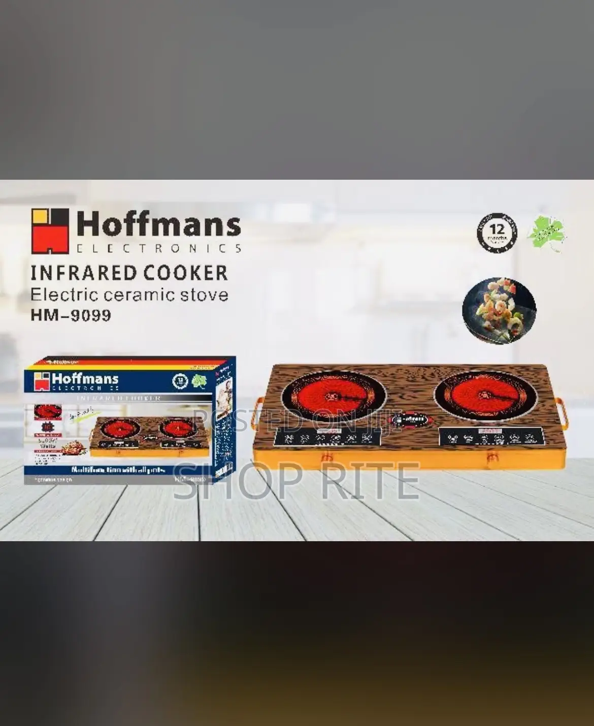 Hoffmans Double Infrared Ceramic Stove Cooker