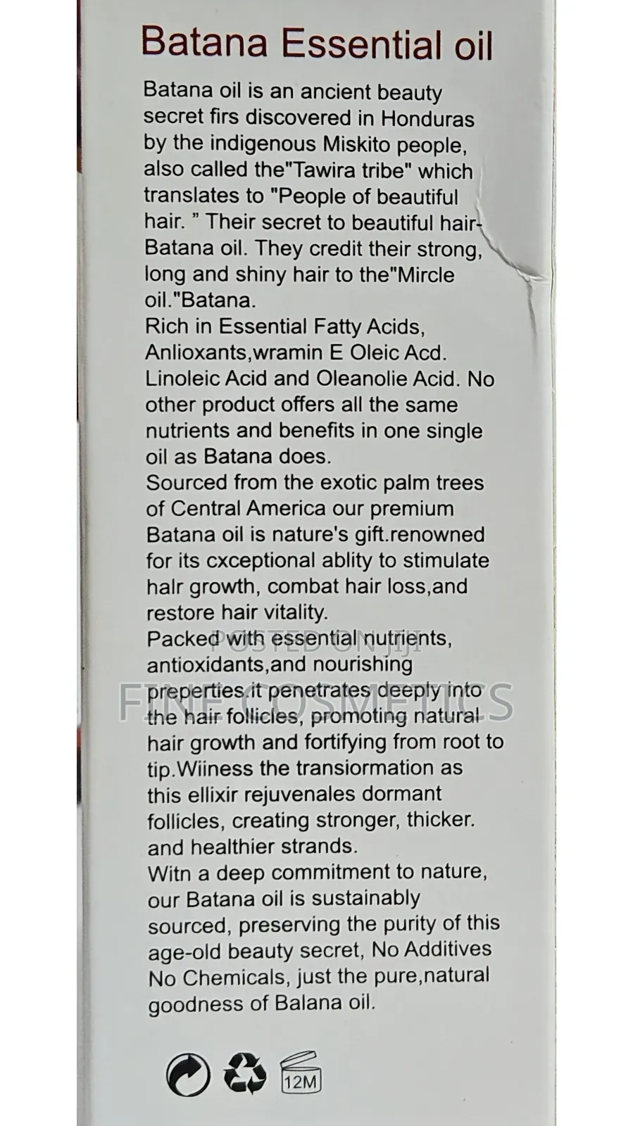 Batana Oil Hair Growth + Strength Anti-breakage Hair Loss Baldnes Care